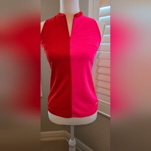 Women's Red and Pink Sleeveless Top
